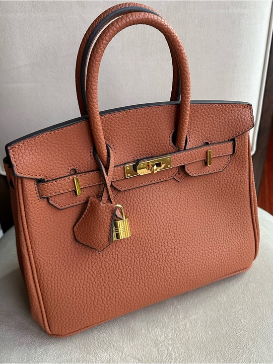 Handbags - Caramel Structured Top Handle Bag | Gold Hardware | Chic Classic Style